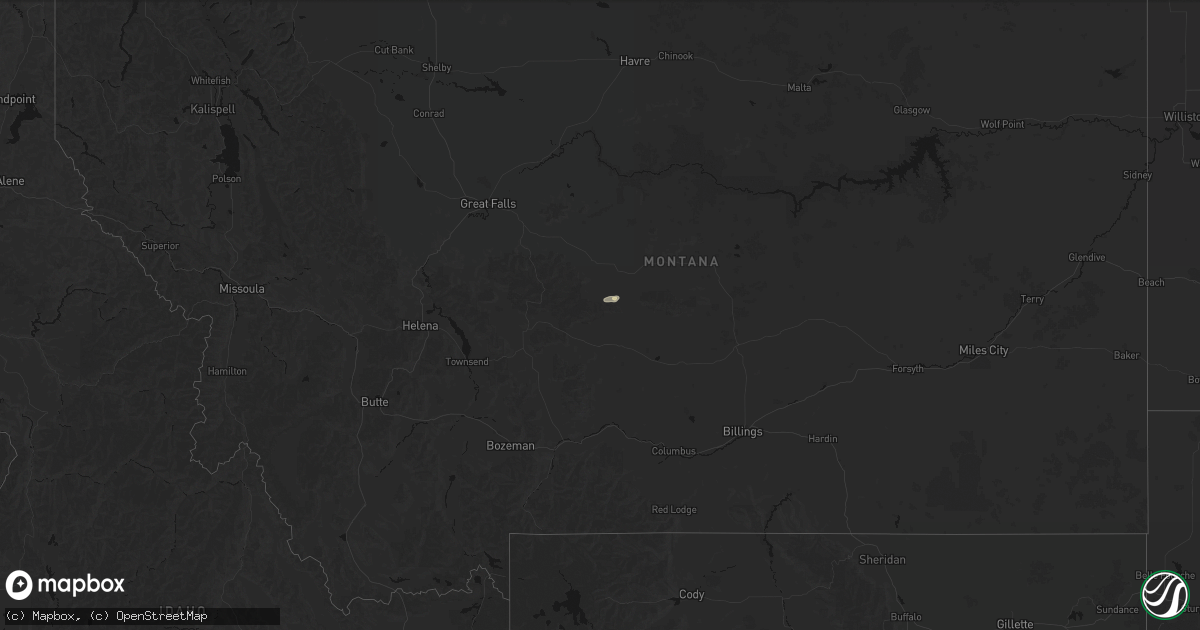 Hail map in Montana on July 23, 2026