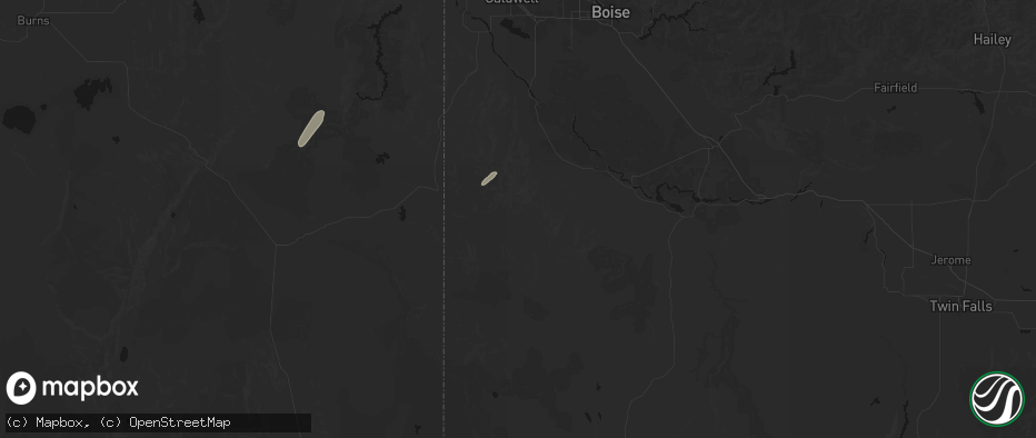 Hail map in Murphy, ID on July 23, 2026