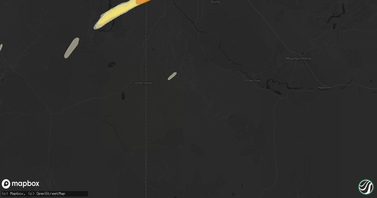 Hail map in Murphy, ID on July 23, 2026