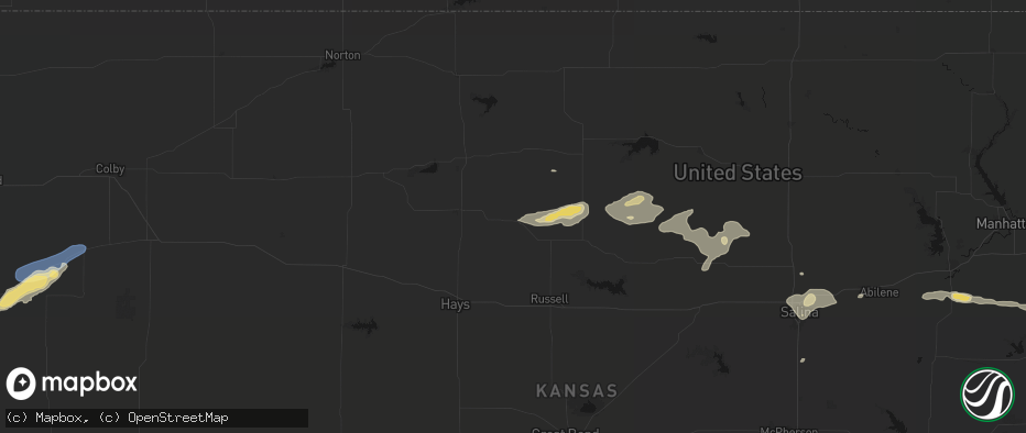 Hail map in Natoma, KS on July 23, 2026
