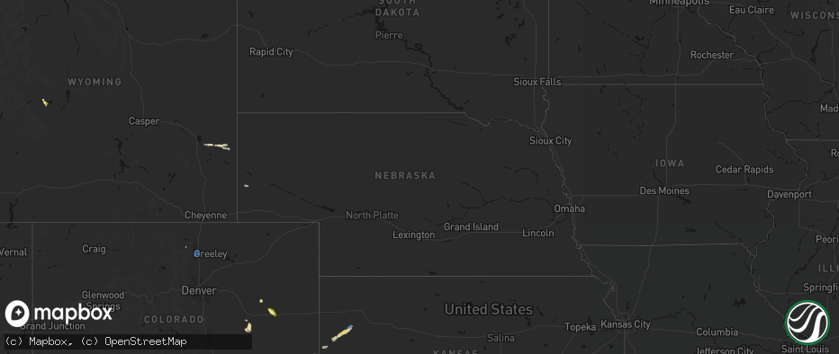 Hail map in Nebraska on July 23, 2026