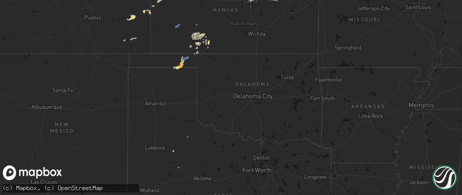 Hail map in Oklahoma on July 23, 2026