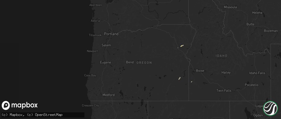 Hail map in Oregon on July 23, 2026