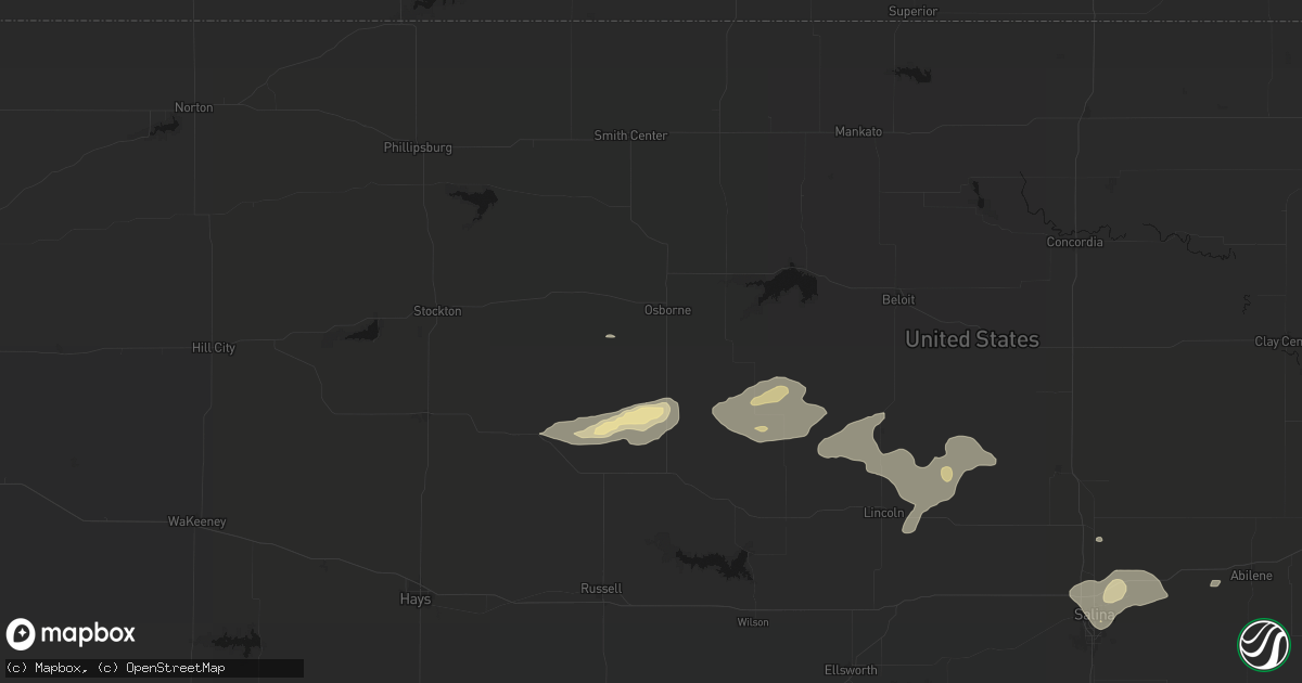 Hail map in Osborne, KS on July 23, 2026