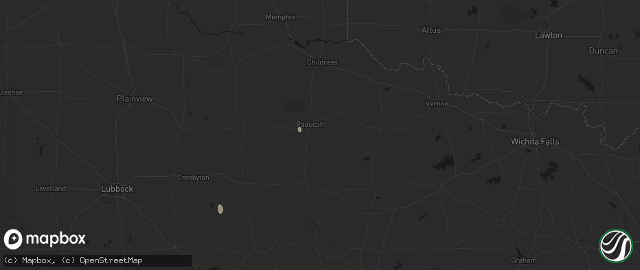 Hail map in Paducah, TX on July 23, 2026