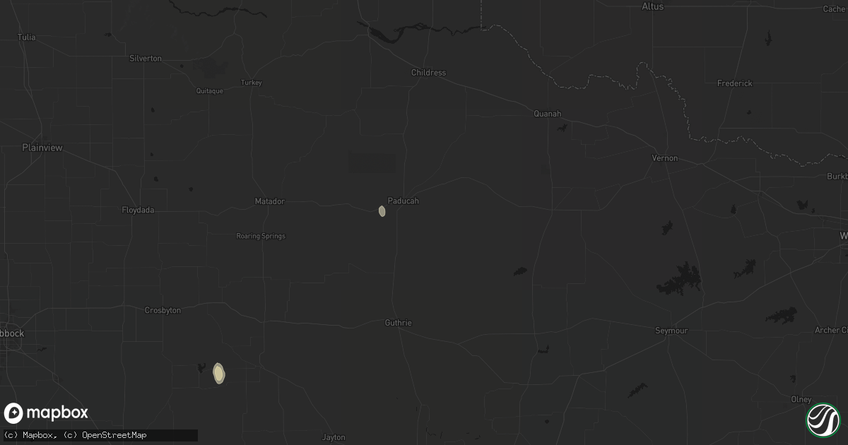 Hail map in Paducah, TX on July 23, 2026