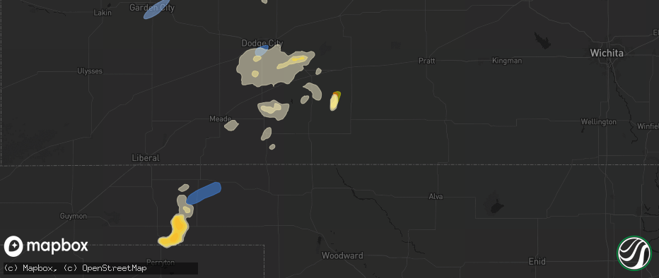 Hail map in Protection, KS on July 23, 2026