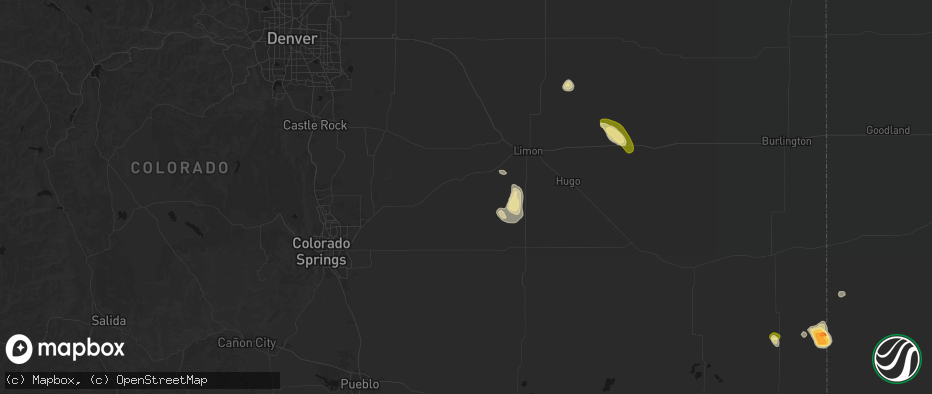 Hail map in Ramah, CO on July 23, 2026