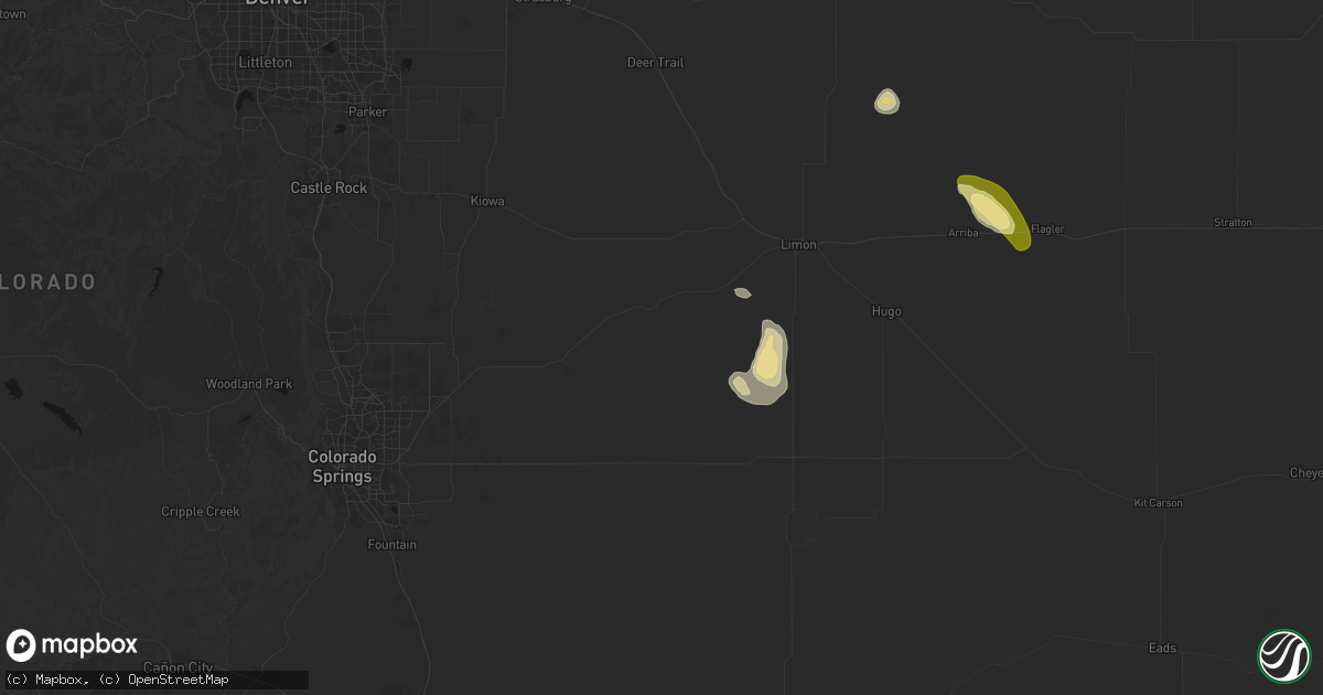 Hail map in Ramah, CO on July 23, 2026