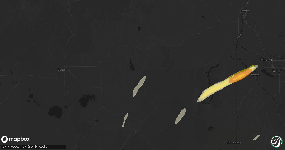 Hail map in Riverside, OR on July 23, 2026