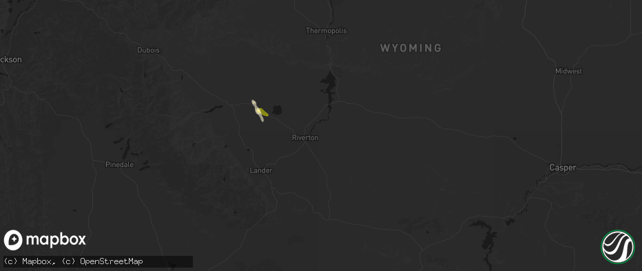 Hail map in Riverton, WY on July 23, 2026