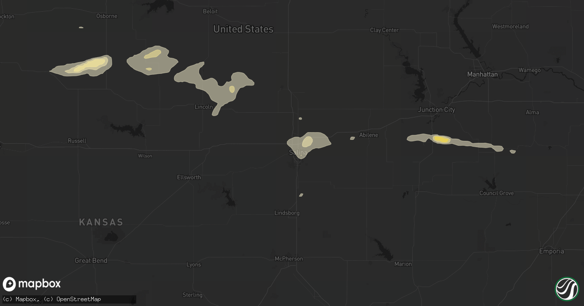 Hail map in Salina, KS on July 23, 2026