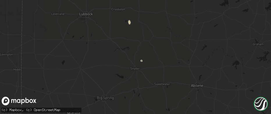 Hail map in Snyder, TX on July 23, 2026