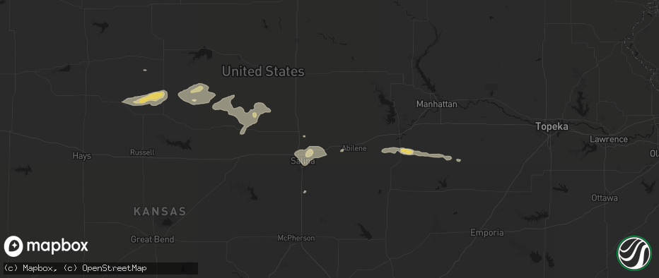 Hail map in Solomon, KS on July 23, 2026