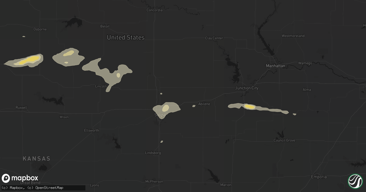 Hail map in Solomon, KS on July 23, 2026