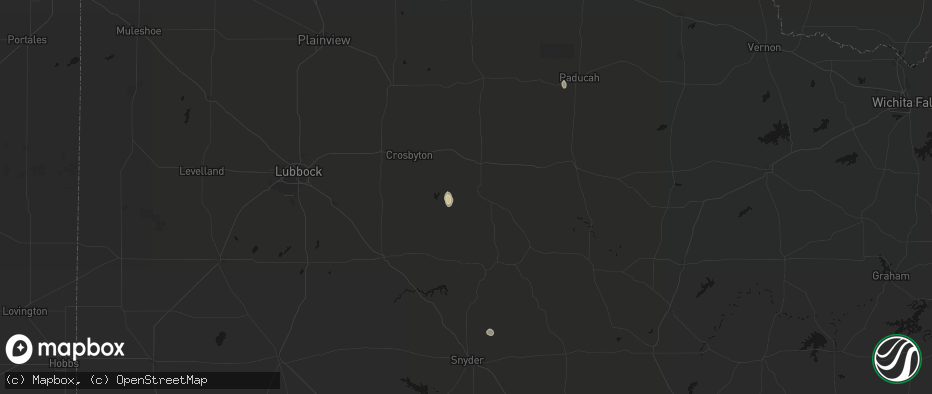Hail map in Spur, TX on July 23, 2026