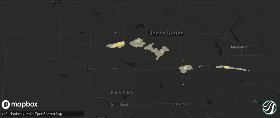 Hail map in Sylvan Grove, KS on July 23, 2026