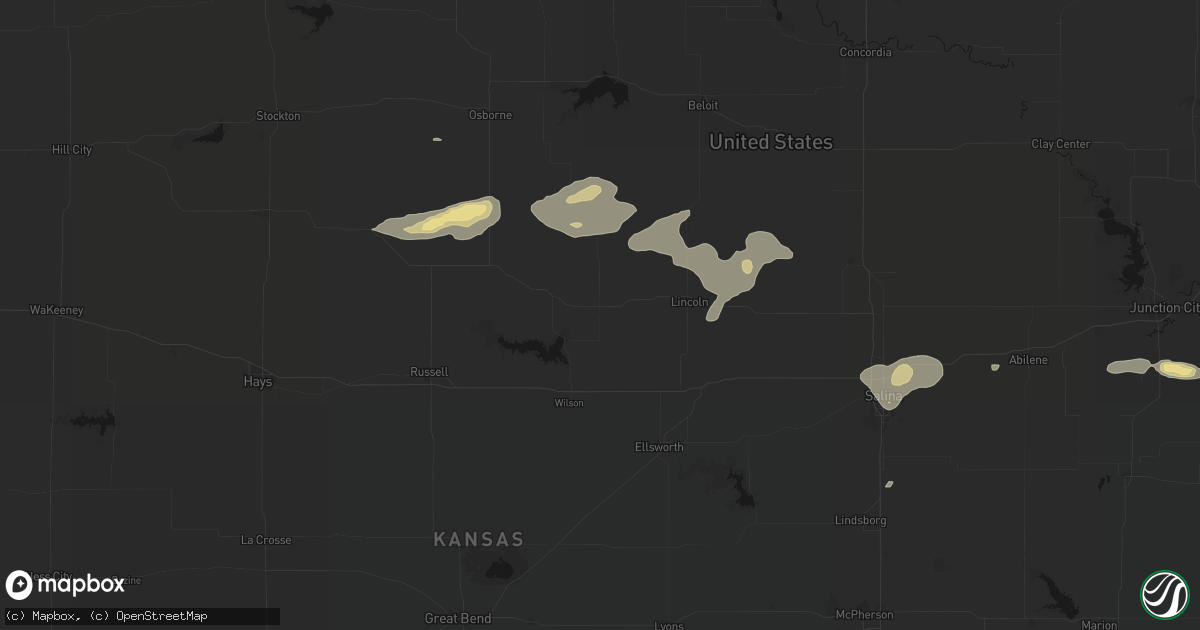Hail map in Sylvan Grove, KS on July 23, 2026