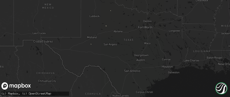 Hail map in Texas on July 23, 2026