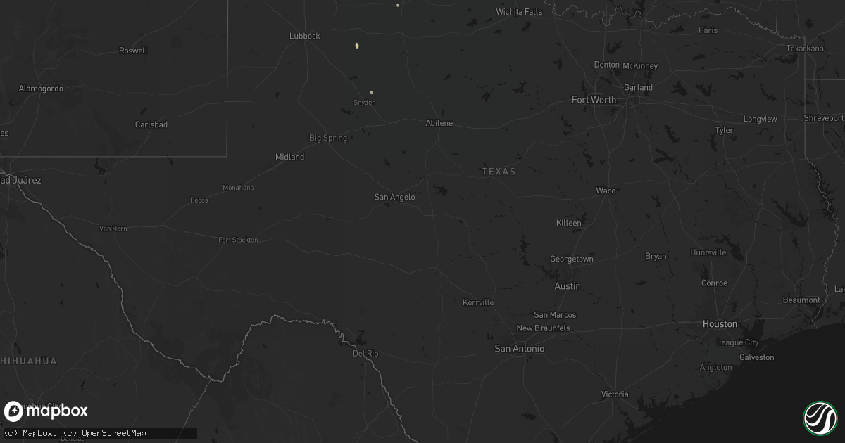Hail map in Texas on July 23, 2026