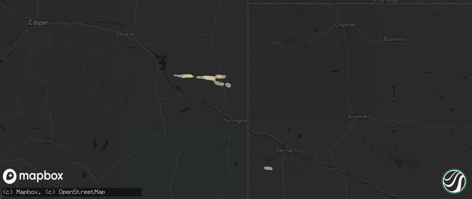 Hail map in Torrington, WY on July 23, 2026