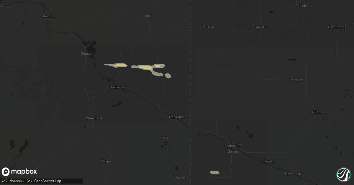 Hail map in Torrington, WY on July 23, 2026