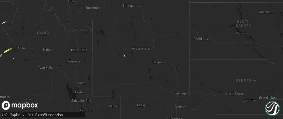 Hail map in Wyoming on July 23, 2026
