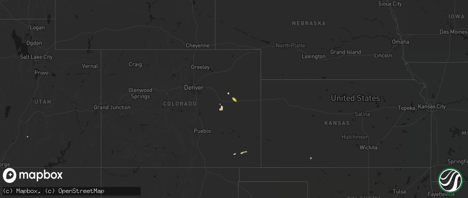 Hail map on July 23, 2026