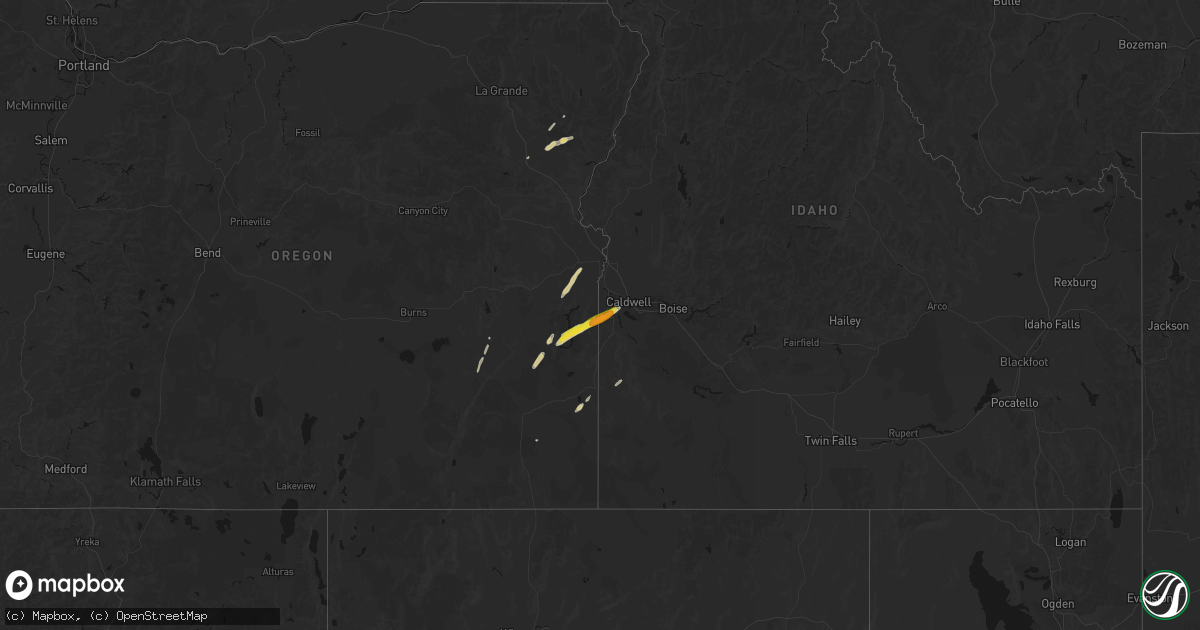 Hail map on July 23, 2026