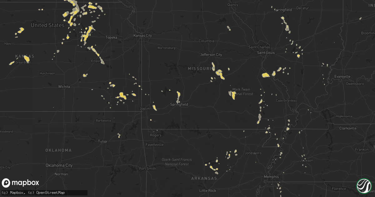 Hail map on July 24, 2011