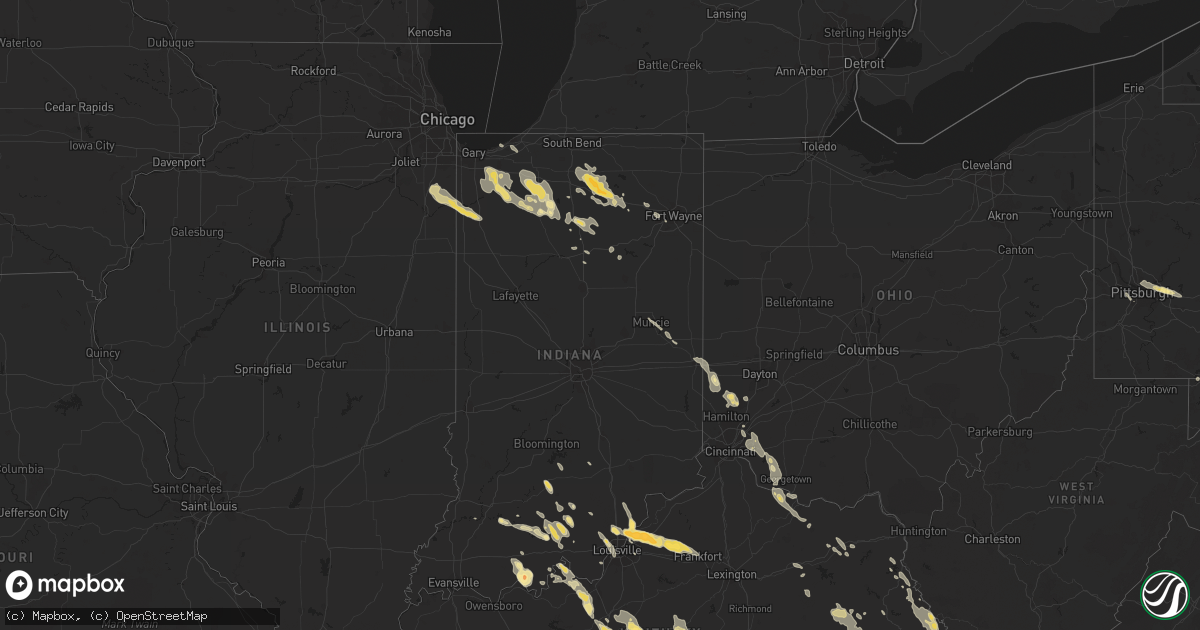 Hail map in Pennsylvania on July 24, 2012