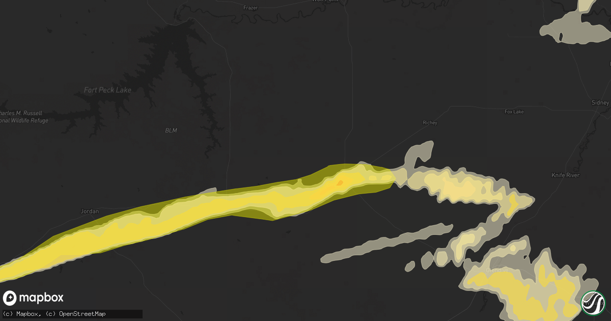 Hail map in Circle, MT on July 24, 2014