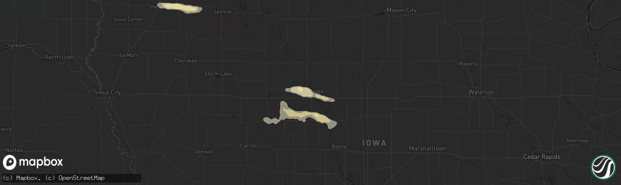 Hail map in Fort Dodge, IA on July 24, 2014