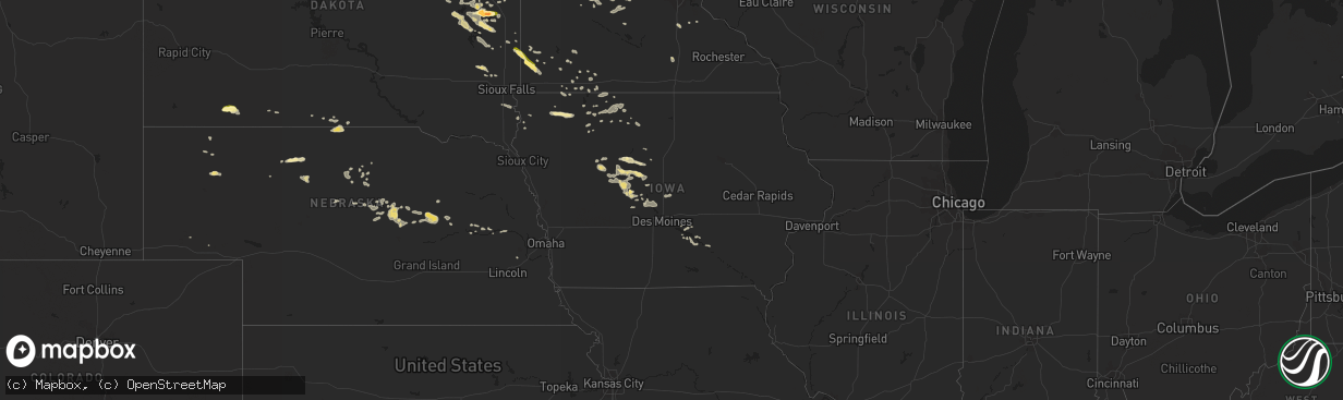 Hail map in Iowa on July 24, 2014