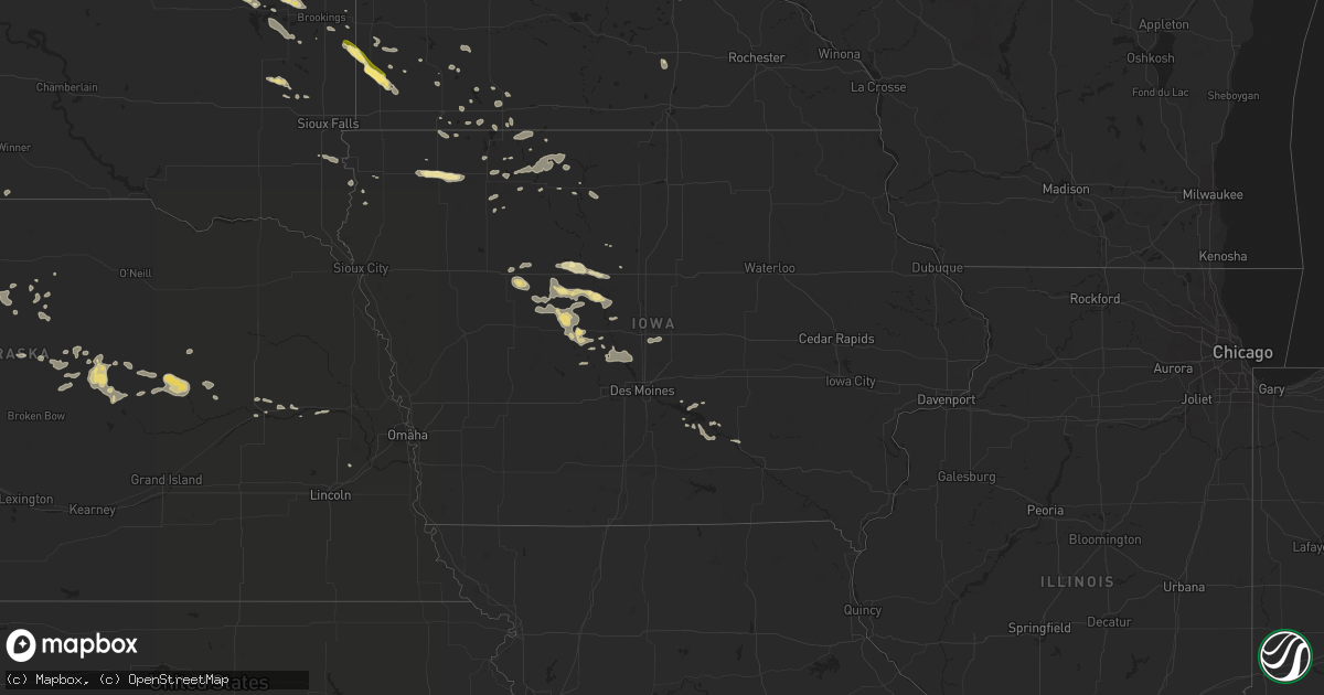 Hail map in Iowa on July 24, 2014