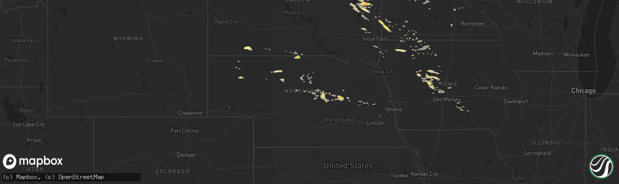 Hail map in Nebraska on July 24, 2014