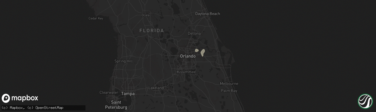 Hail map in Orlando, FL on July 24, 2014