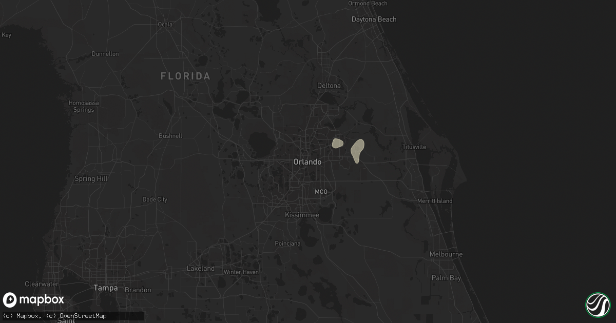 Hail map in Orlando, FL on July 24, 2014