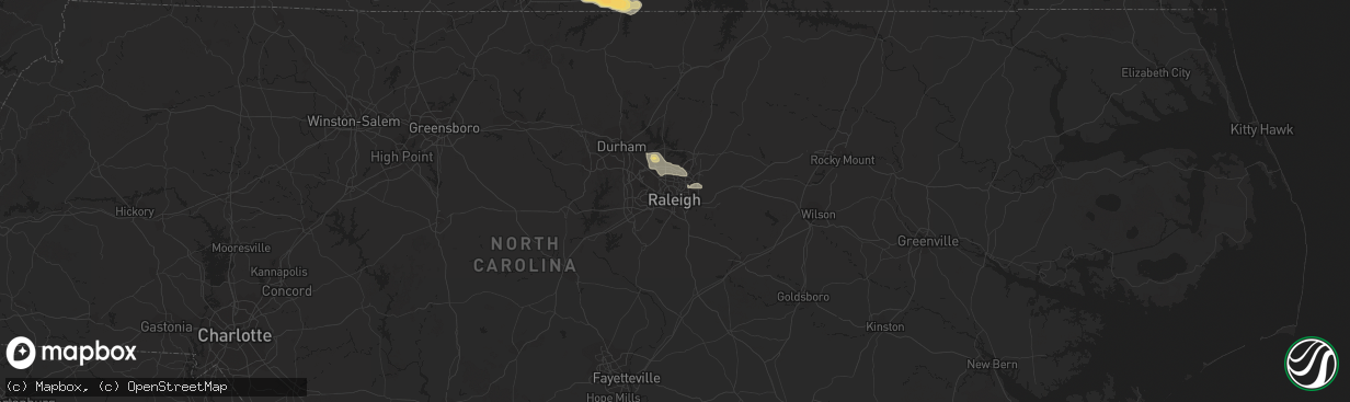 Hail map in Raleigh, NC on July 24, 2014