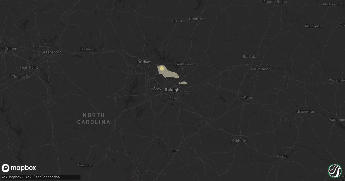 Hail map in Raleigh, NC on July 24, 2014
