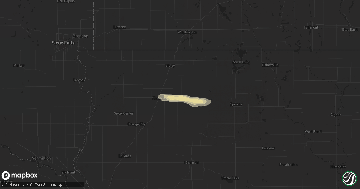 Hail map in Sanborn, IA on July 24, 2014