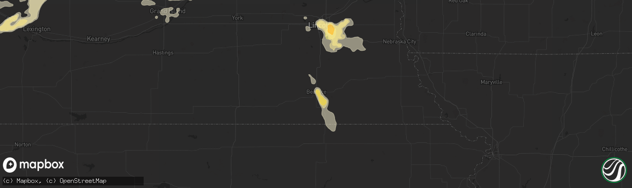 Hail map in Beatrice, NE on July 24, 2015