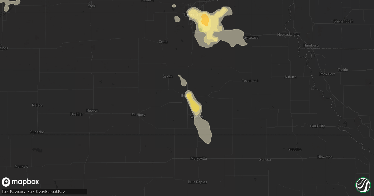 Hail map in Beatrice, NE on July 24, 2015