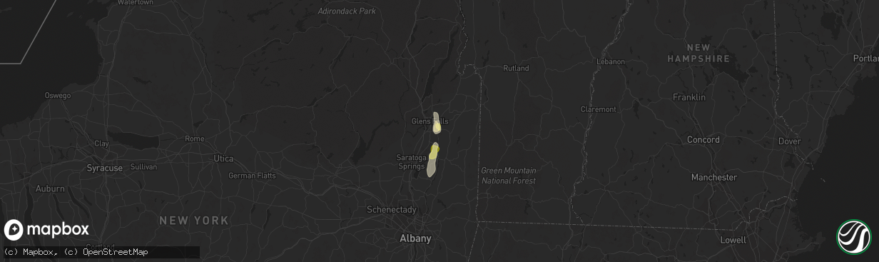 Hail map in Fort Edward, NY on July 24, 2015