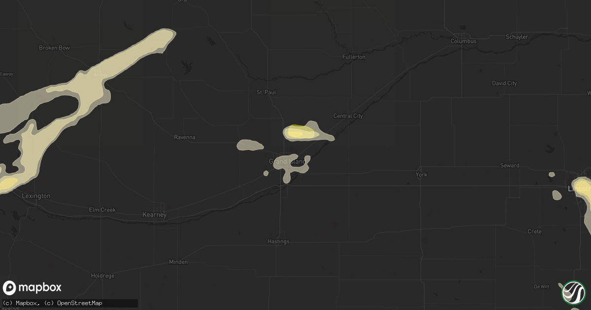 Hail map in Grand Island, NE on July 24, 2015