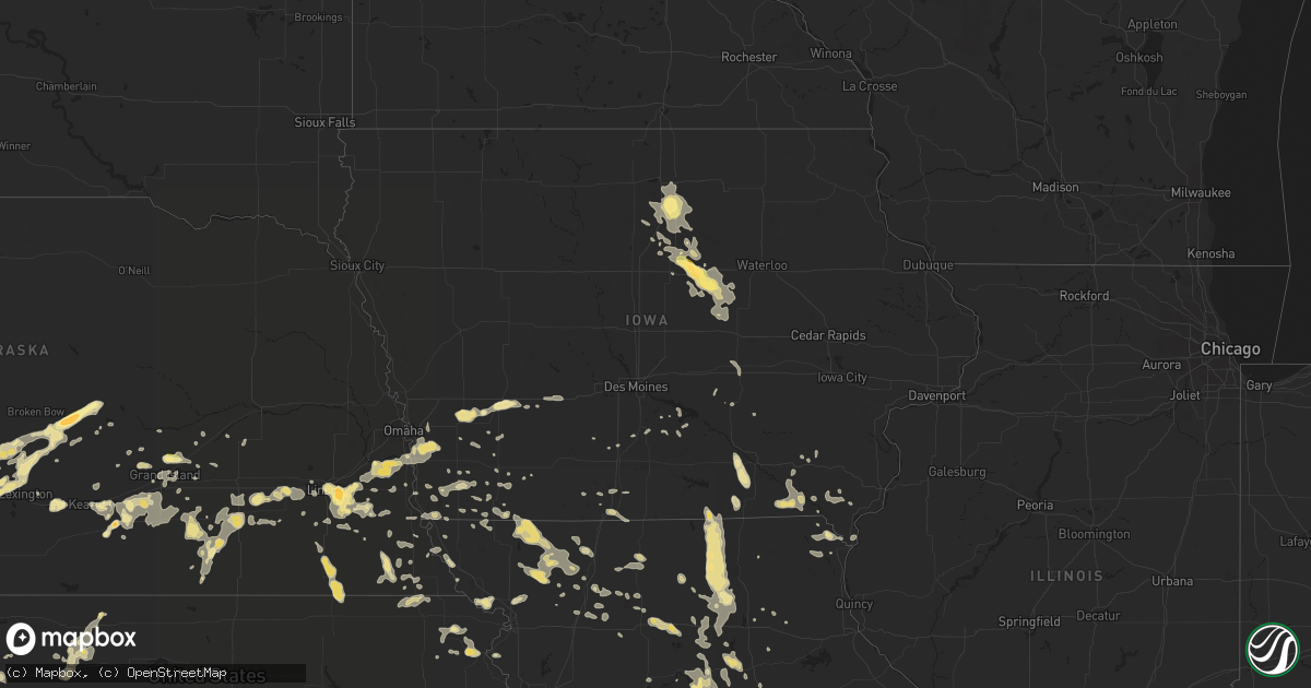 Hail map in Iowa on July 24, 2015