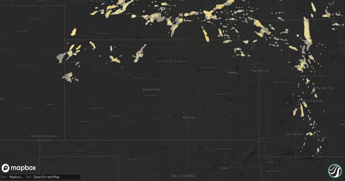 Hail map in Kansas on July 24, 2015