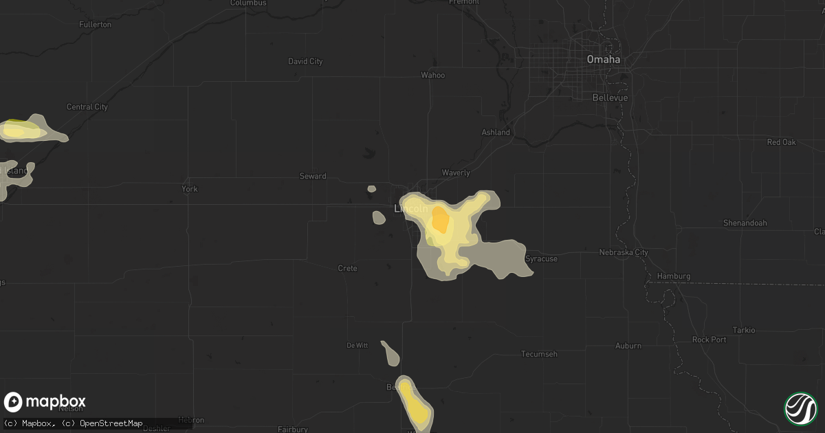 Hail map in Lincoln, NE on July 24, 2015