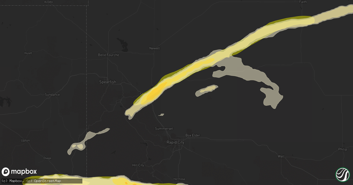 Hail map in Sturgis, SD on July 24, 2015