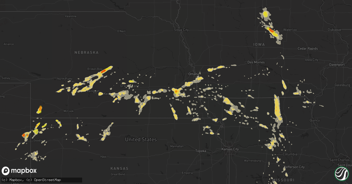 Hail map on July 24, 2015